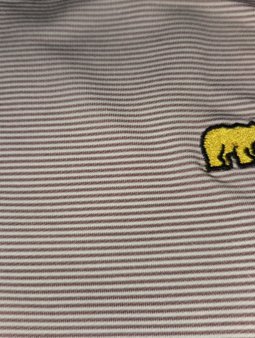 Jack Nicklaus L Long Sleeve 1/4 Zip Golf Polo Shirt Light Red Striped Logo